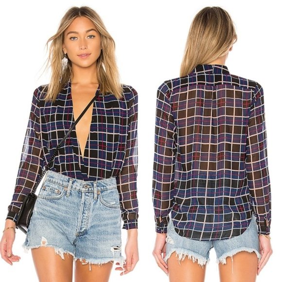 Lovers + Friends Tops - NWT Lovers + Friends Get Down Plaid Top